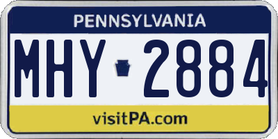 PA license plate MHY2884