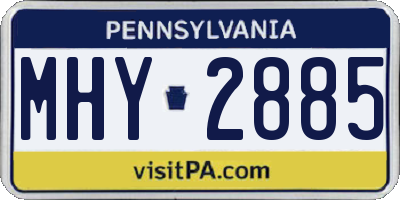 PA license plate MHY2885