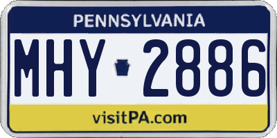 PA license plate MHY2886