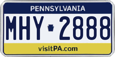 PA license plate MHY2888