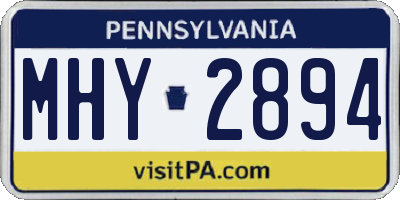 PA license plate MHY2894