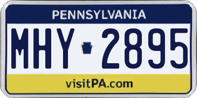 PA license plate MHY2895