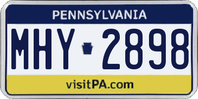 PA license plate MHY2898