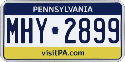 PA license plate MHY2899