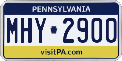 PA license plate MHY2900
