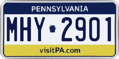 PA license plate MHY2901