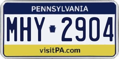PA license plate MHY2904