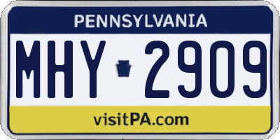 PA license plate MHY2909