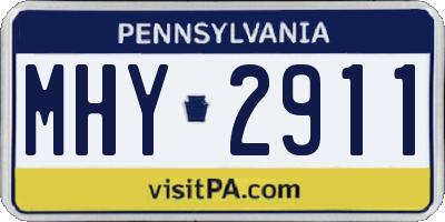 PA license plate MHY2911
