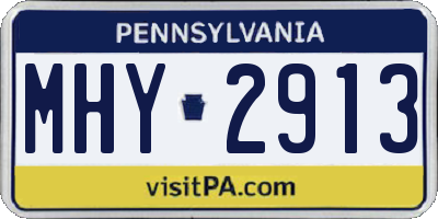 PA license plate MHY2913