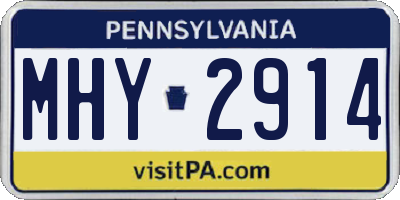PA license plate MHY2914