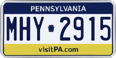 PA license plate MHY2915