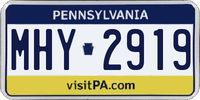 PA license plate MHY2919