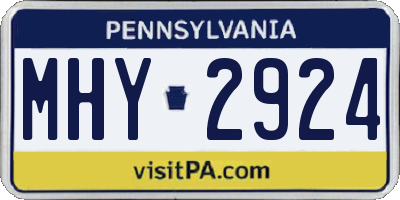 PA license plate MHY2924
