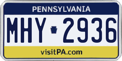 PA license plate MHY2936