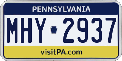 PA license plate MHY2937