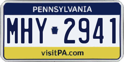 PA license plate MHY2941