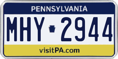 PA license plate MHY2944