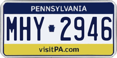 PA license plate MHY2946