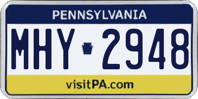 PA license plate MHY2948
