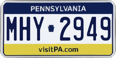 PA license plate MHY2949
