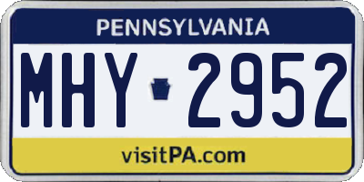PA license plate MHY2952