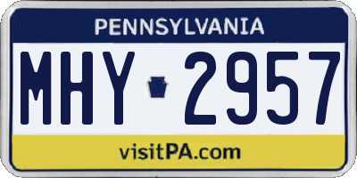 PA license plate MHY2957