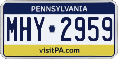 PA license plate MHY2959