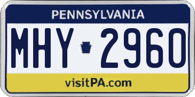 PA license plate MHY2960