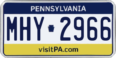PA license plate MHY2966