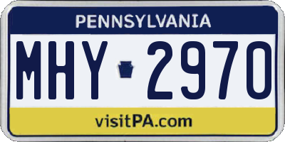 PA license plate MHY2970