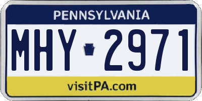 PA license plate MHY2971