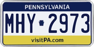 PA license plate MHY2973