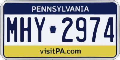PA license plate MHY2974