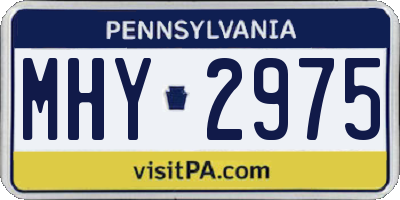 PA license plate MHY2975