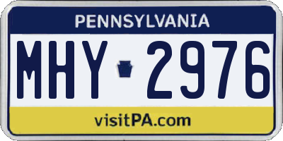 PA license plate MHY2976