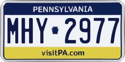 PA license plate MHY2977