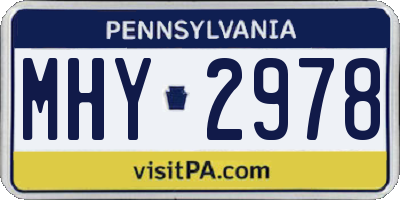 PA license plate MHY2978