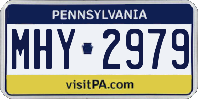 PA license plate MHY2979