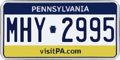 PA license plate MHY2995