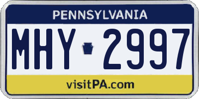 PA license plate MHY2997