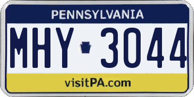 PA license plate MHY3044
