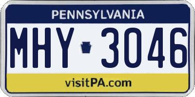 PA license plate MHY3046