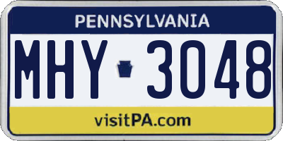 PA license plate MHY3048