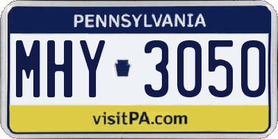 PA license plate MHY3050