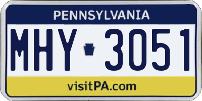 PA license plate MHY3051