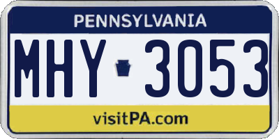 PA license plate MHY3053