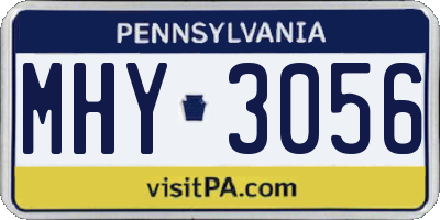 PA license plate MHY3056