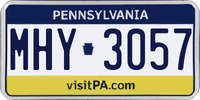 PA license plate MHY3057