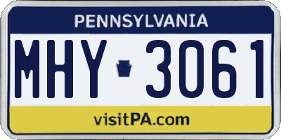 PA license plate MHY3061